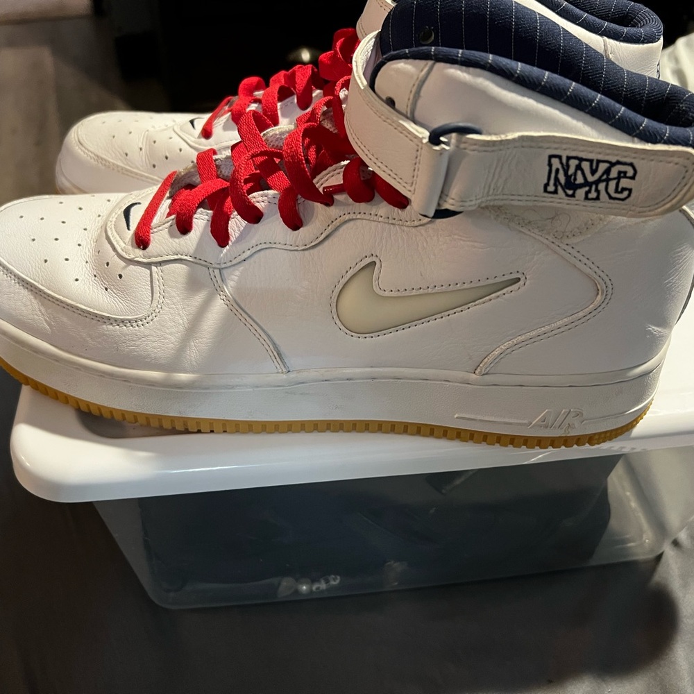 Nike Air Force 1 High NYC White Navy Gum Size 14 (Rare)